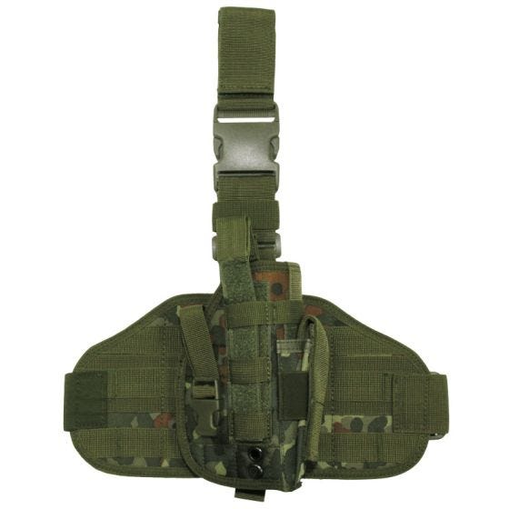 MFH Taktisches Beinholster MOLLE-Befestigungssystem Flecktarn
