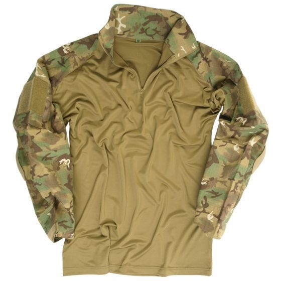 Mil-Tec Warrior Shirt mit Ellbogenschutz Arid Woodland