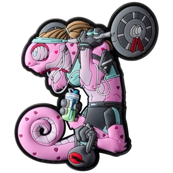 Patchlab Chameleon Fit Girl Aufnäher - Rosa