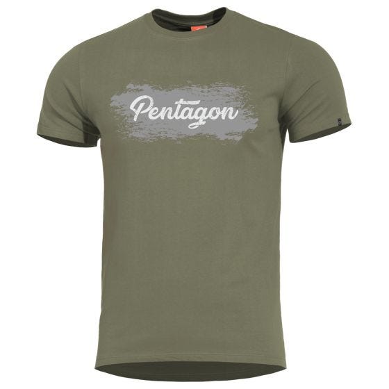 Pentagon Ageron T-Shirt mit Motiv im Grunge-Stil Olivgrün