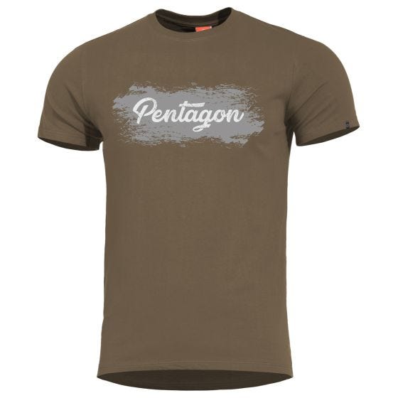 Pentagon Ageron T-Shirt mit Motiv im Grunge-Stil Terra Brown