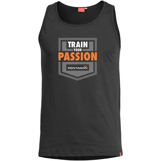 Pentagon Astir Ärmelloses Top mit Aufschrift „Train Your Passion“ Schwarz
