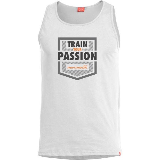 Pentagon Astir Ärmelloses Top mit Aufschrift „Train Your Passion“ Weiß