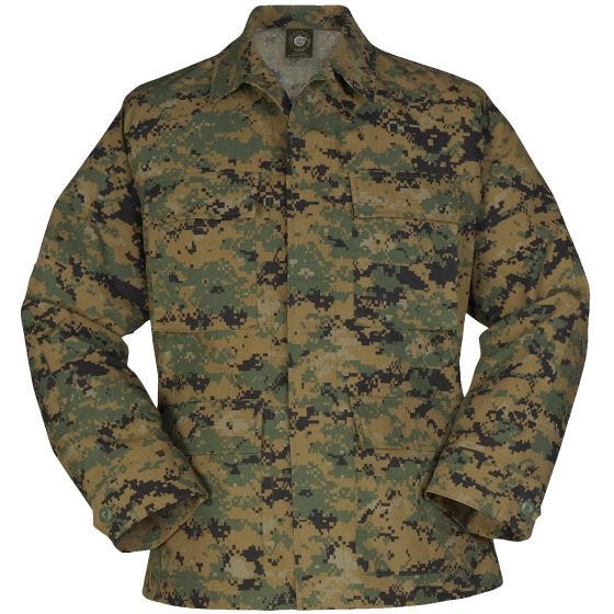 Propper Uniform BDU-Jacke aus Baumwoll-Polyester-Ripstop Digital Woodland