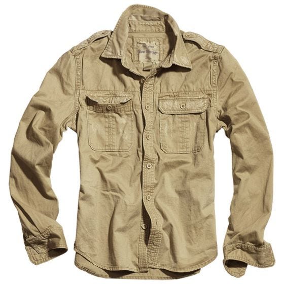 Surplus Raw Langarmshirt im Vintage-Stil Beige