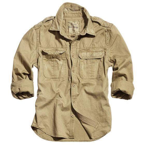 Surplus Raw Langarmshirt im Vintage-Stil Beige