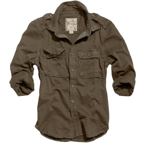 Surplus Raw Langarmshirt im Vintage-Stil Braun