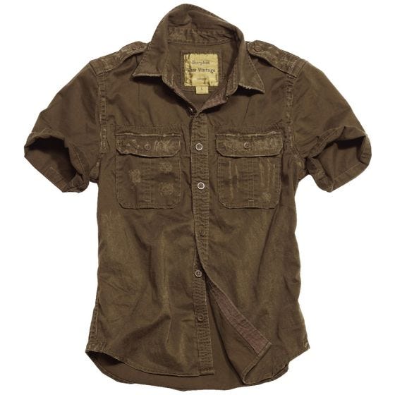 Surplus Raw Kurzarmshirt im Vintage-Stil Braun