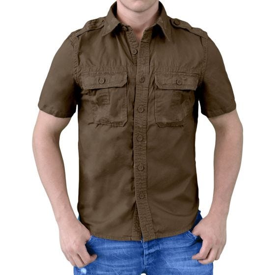 Surplus Raw Kurzarmshirt im Vintage-Stil Braun