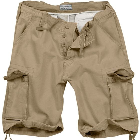Surplus Vintage Shorts Ausgewaschenes Beige