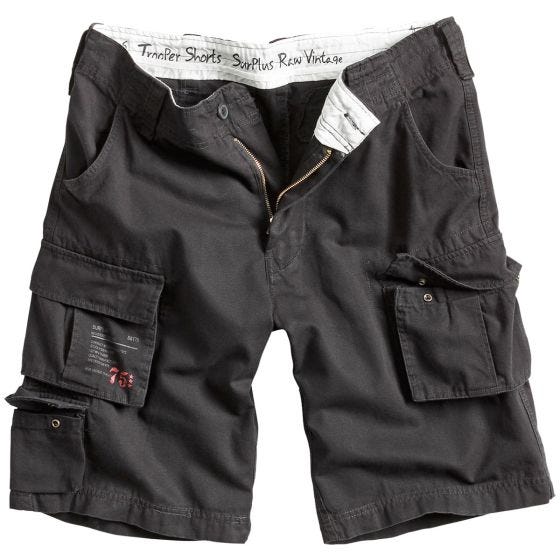 Surplus Trooper Shorts Schwarz verwaschen