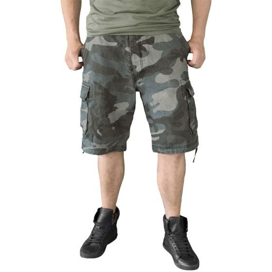 Surplus Vintage Shorts Ausgewaschenes Night Camo