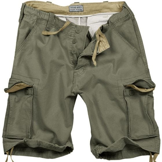 Surplus Vintage Shorts Ausgewaschenes Oliv
