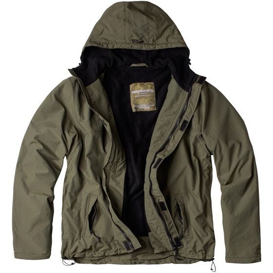 Surplus Windbreaker-Jacke mit Reißverschluss Oliv