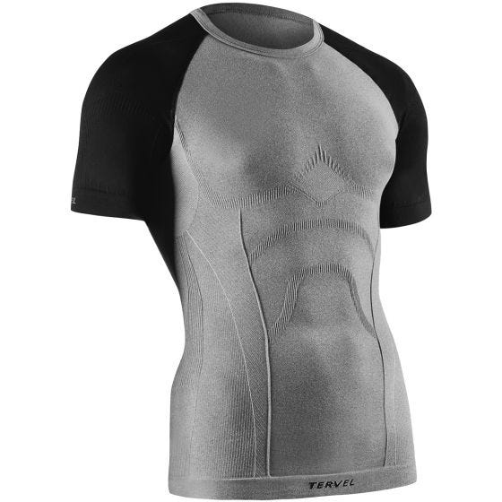 Tervel Comfortline Kurzärmliges Herren-Unterhemd Melange/Schwarz