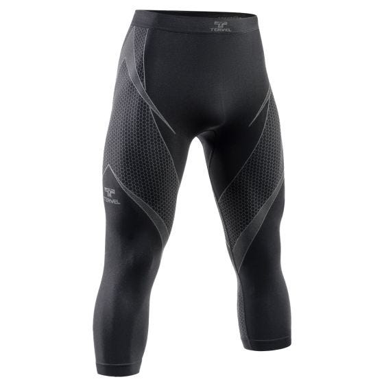 Tervel Optiline Lange Unterhose mit 3/4-Beinen Schwarz / Grau
