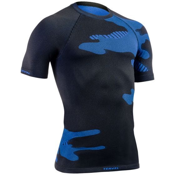 Tervel Optiline Light Kurzarm-Shirt Schwarz / Blau