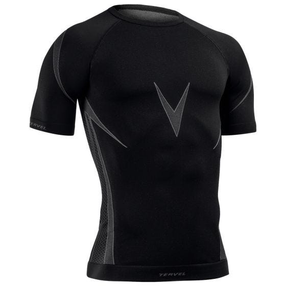 Tervel Optiline Kurzarm-Shirt Schwarz / Grau