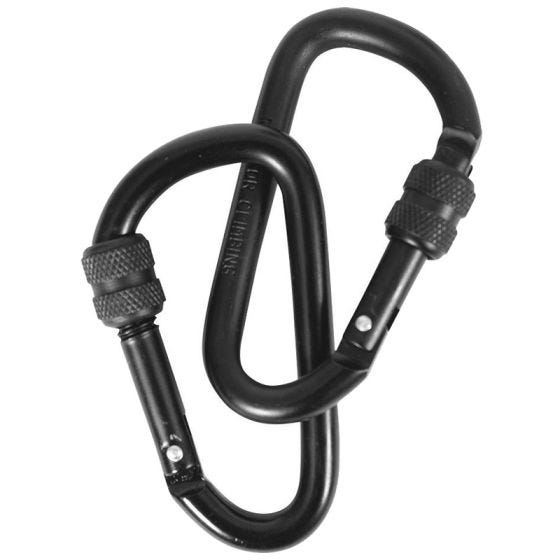Web-Tex Warrior 8mm Karabiner mit Sicherungsschraube Schwarz