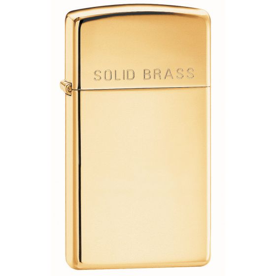 Zippo Slim High Polish Brass Feuerzeug mit Gravur